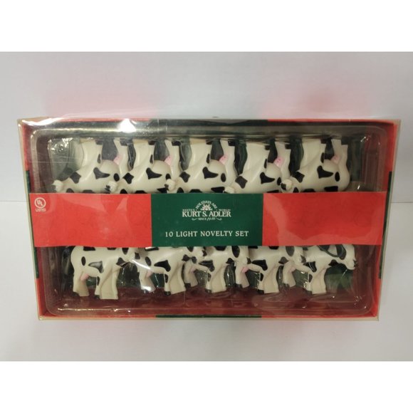 Kurts Adler Cow Holiday Christmas 10 light Novelty set - Picture 1 of 2